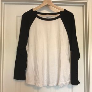 ASOS Curve Size 20 Baseball Shirt Black and White
